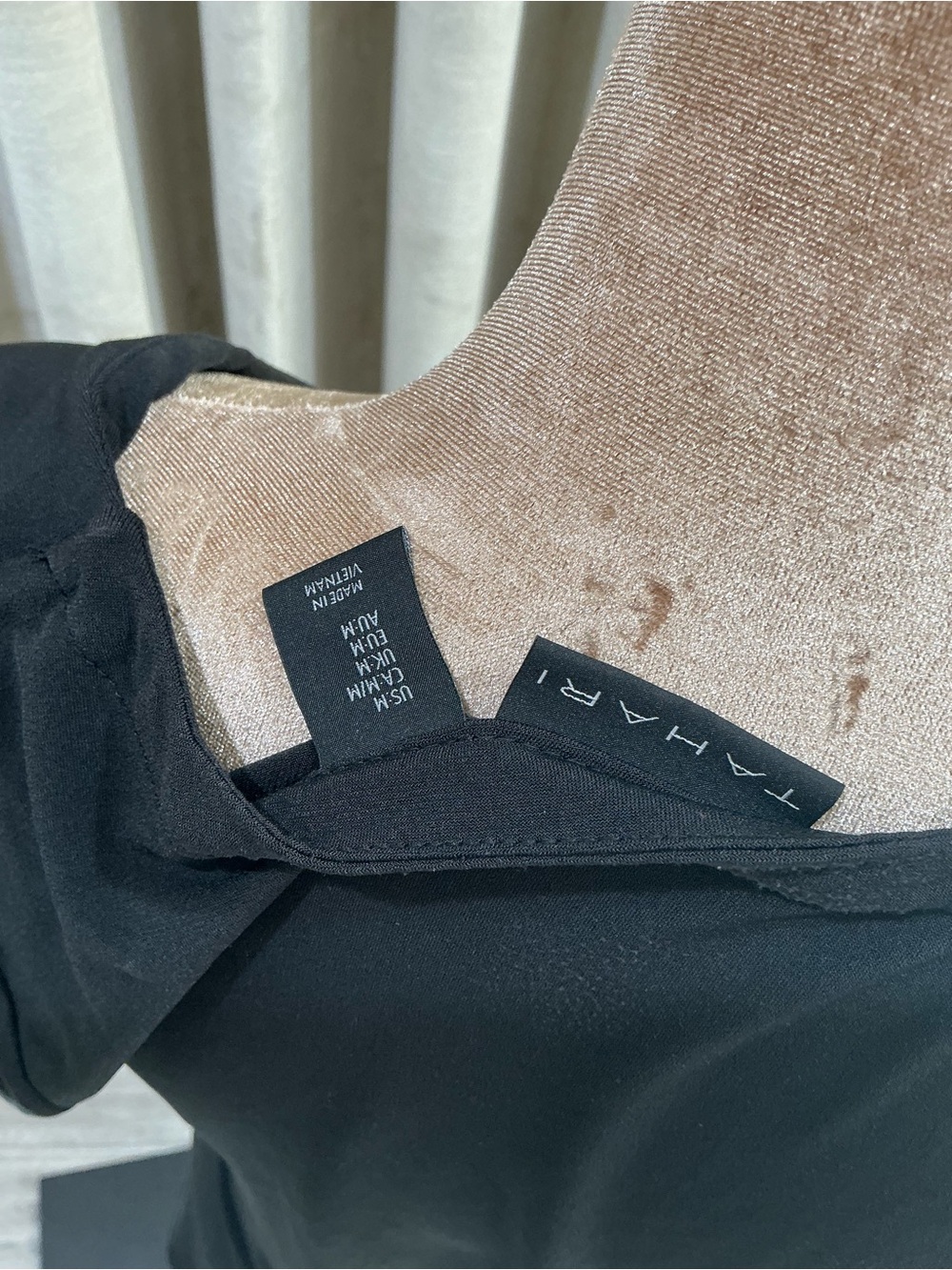 Tahari Black Wrap-Front Short Sleeve Blouse - Picture 4 of 4